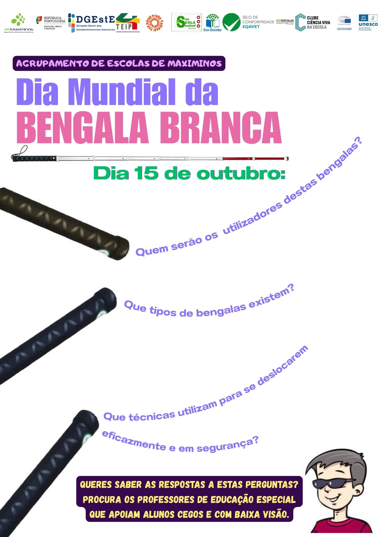 Cartaz Dia Internacional da Bengala Branca