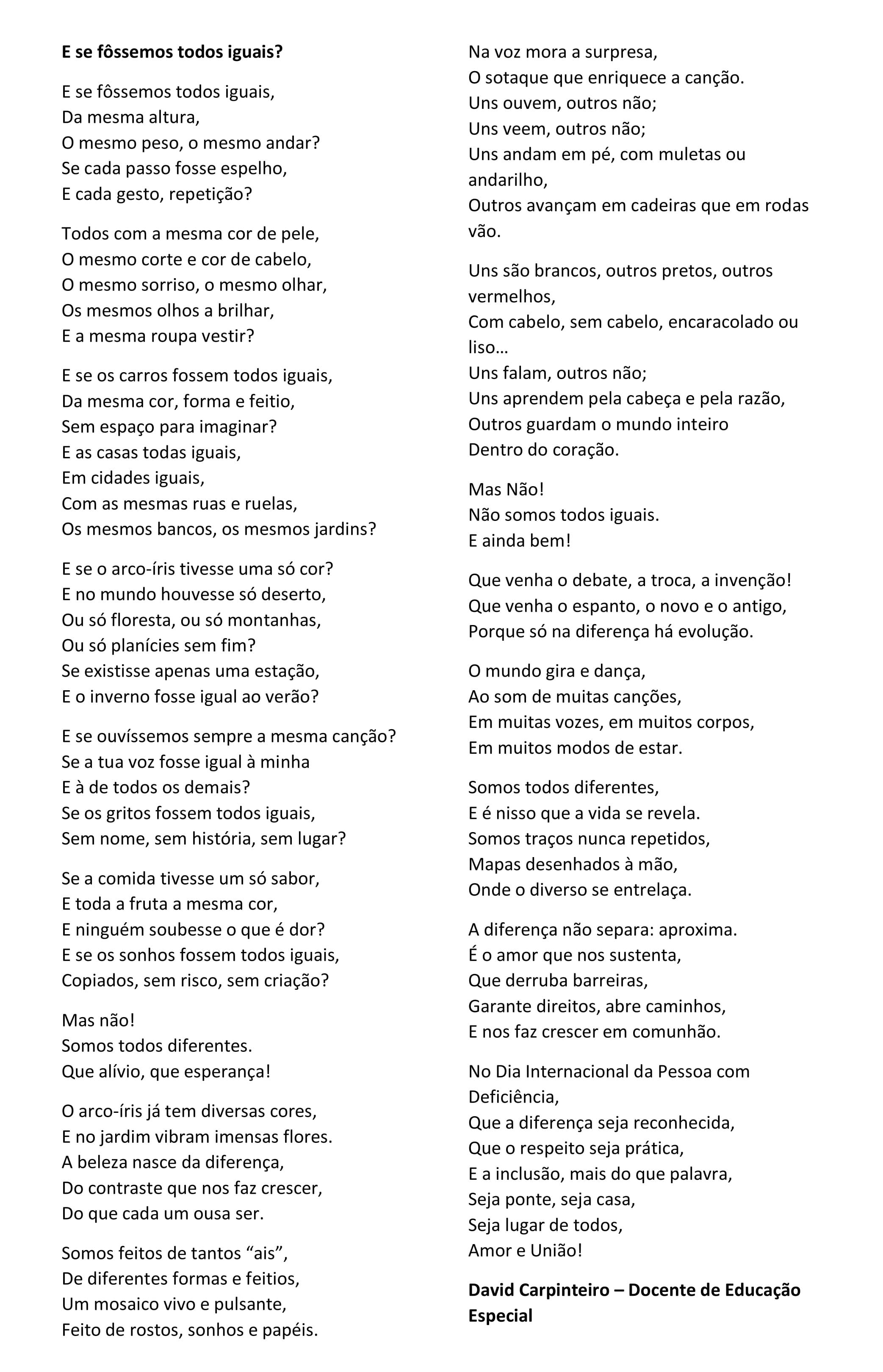 ESeFossemosTodosIguais
