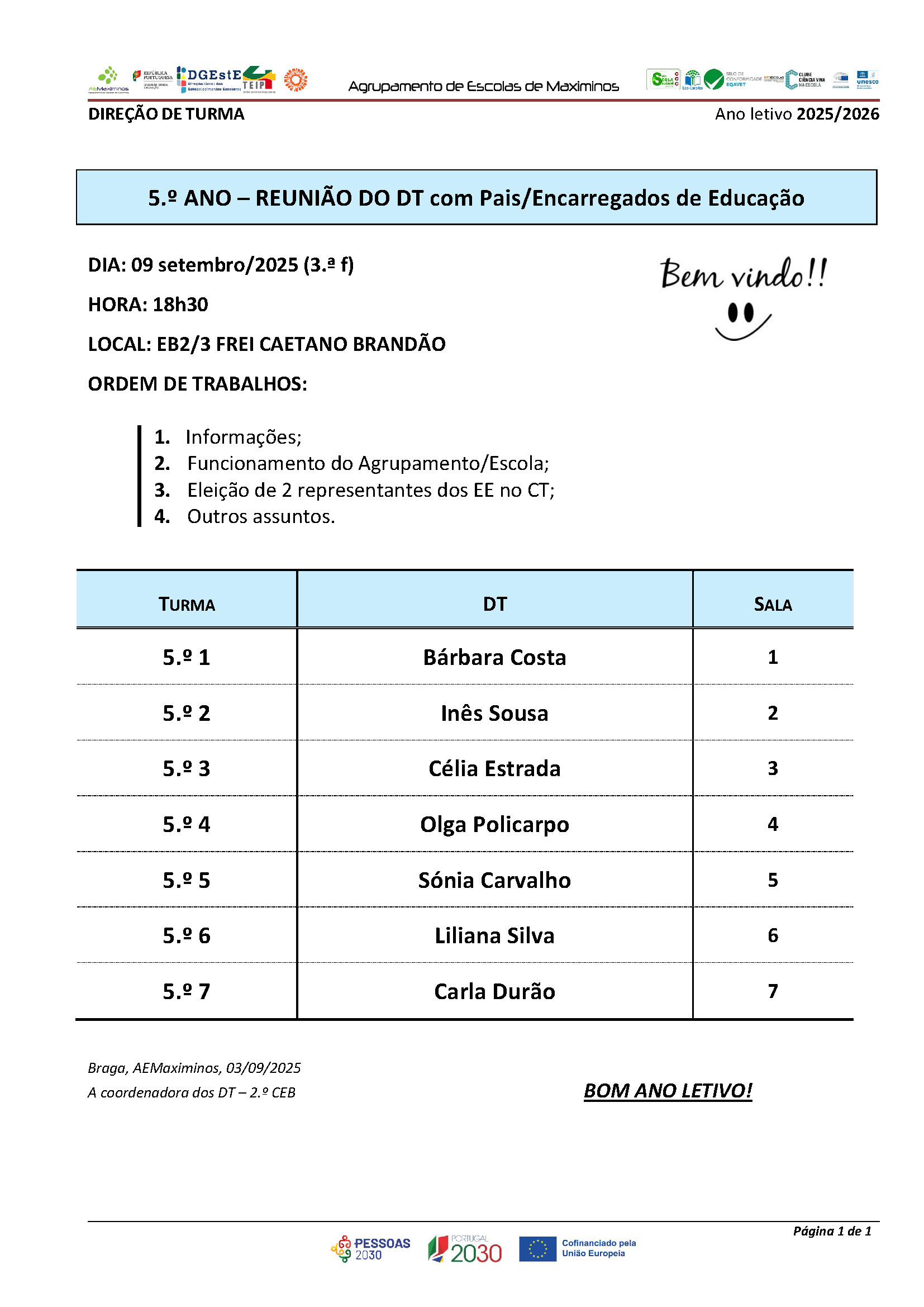 ReuniãoDT EE 5ºano set 25